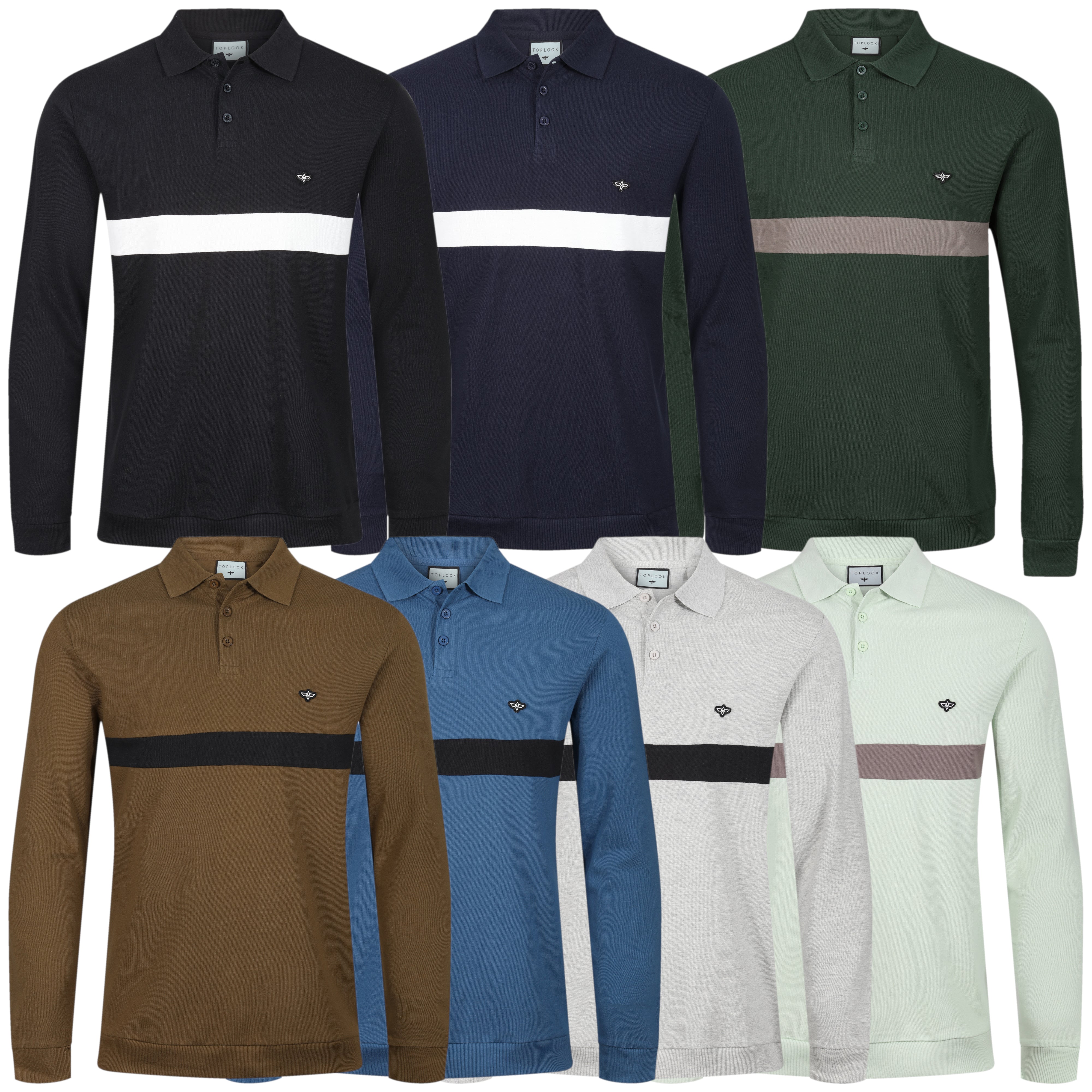 TL London Long Sleeve Stripe Polo Shirt