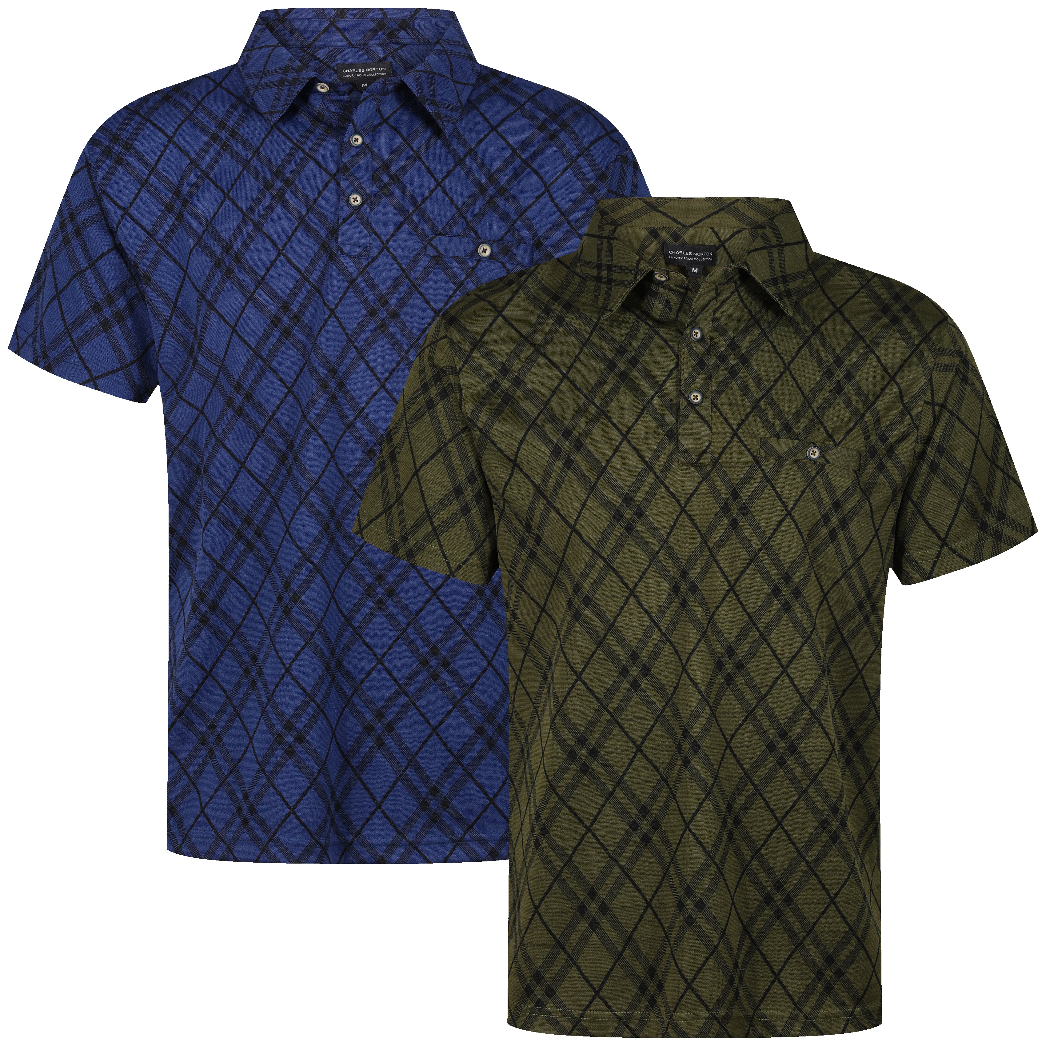 Charles Norton Harlequin Diamond Polo Shirt