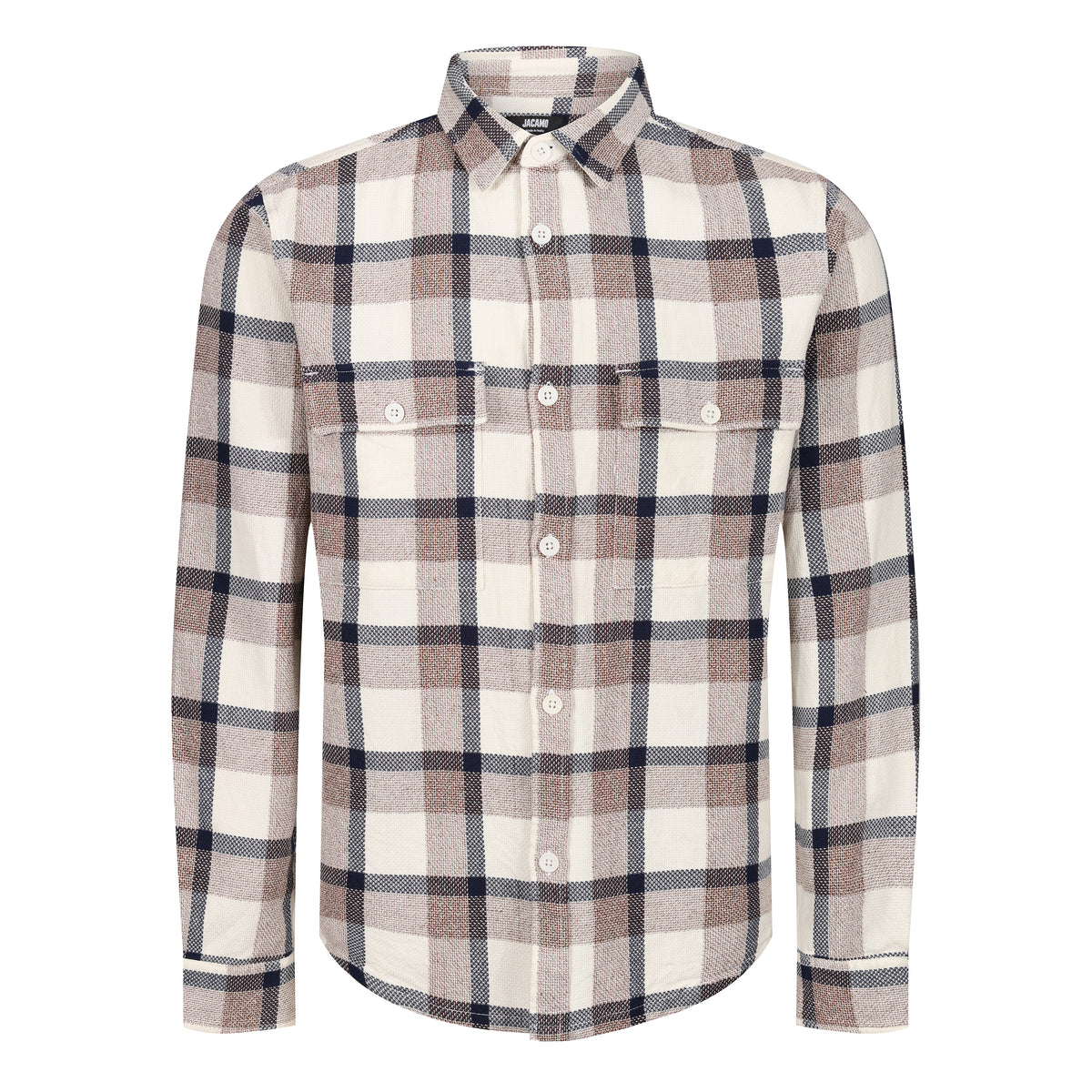 Jacamo Double Pocket Check Overshirt ButtonFresh.co.uk