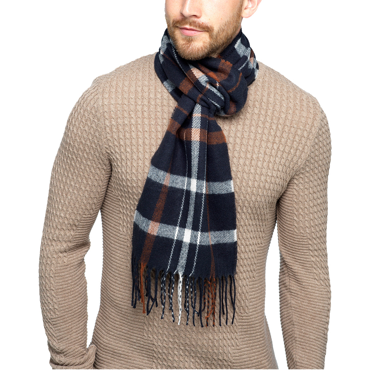 Tom Franks Check Scarf With Tassel | ButtonFresh.co.uk
