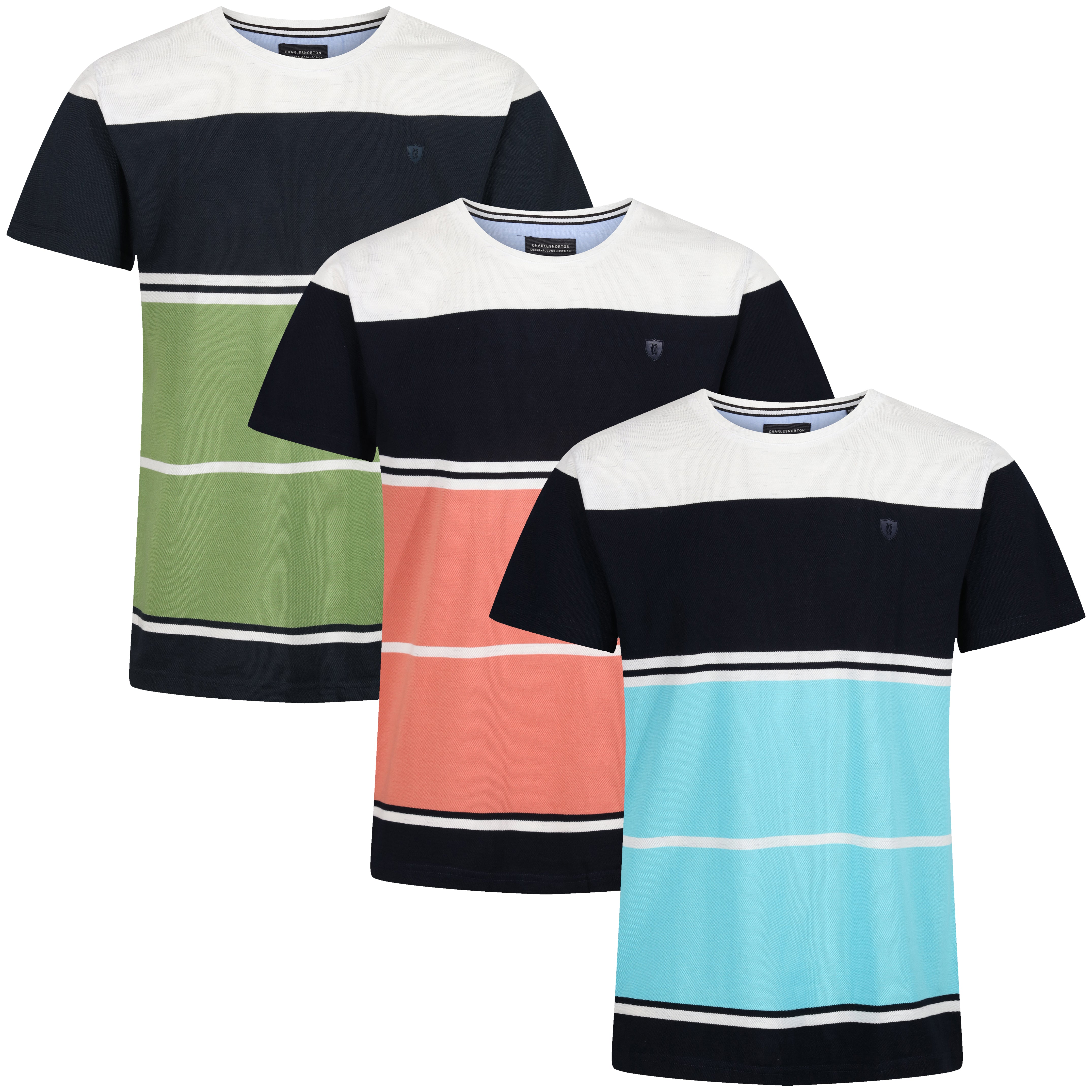 Charles Norton Massachusetts Striped Pique T-Shirt