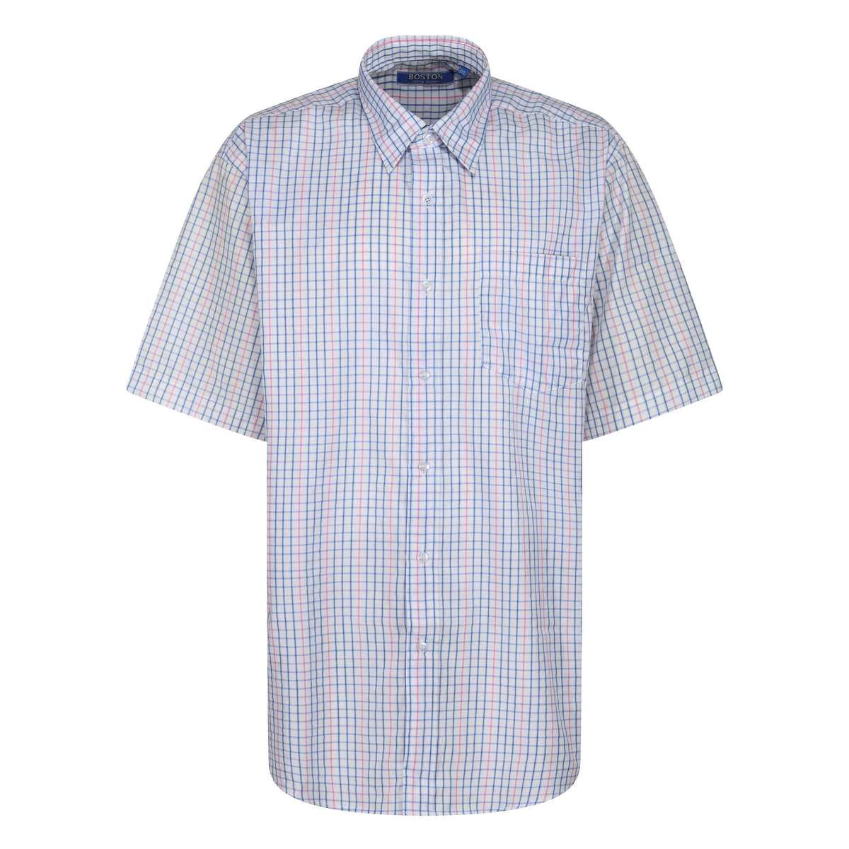 Boston Clothing Company Plus Size Check Short Sleeve Shirt
