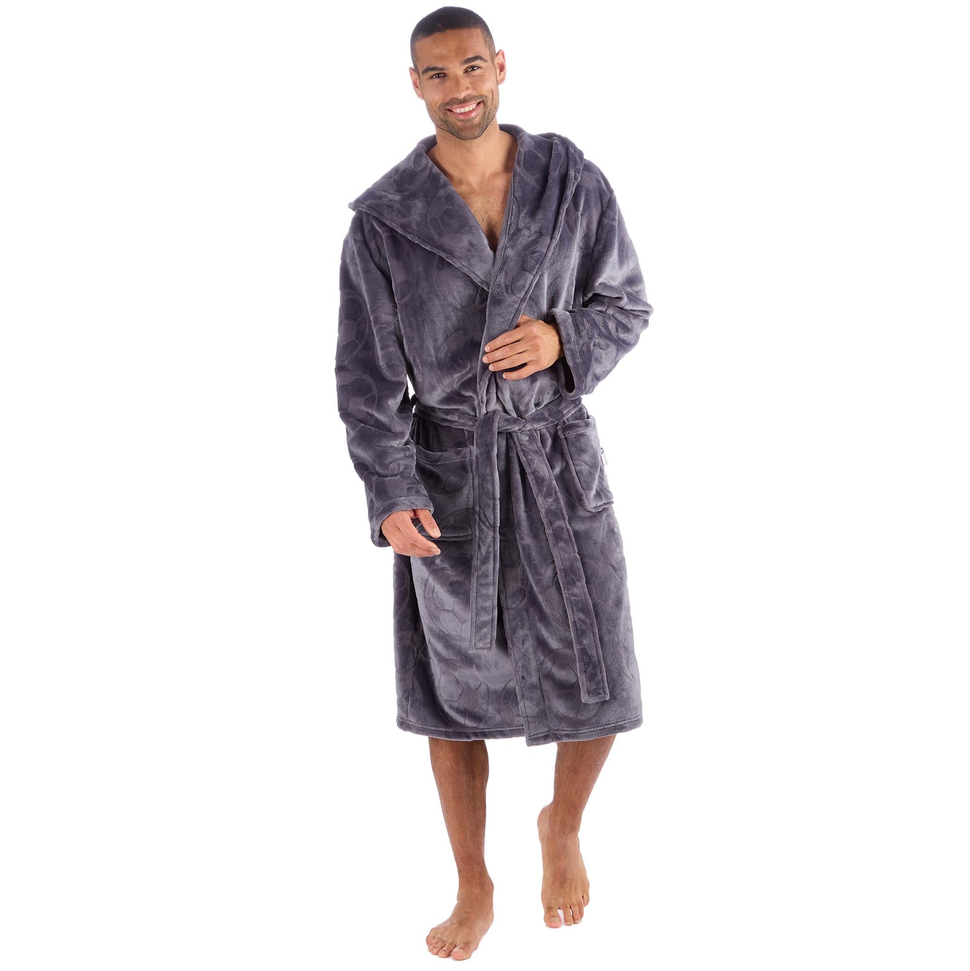 Football Design Fleece Hooded Dressing Gown