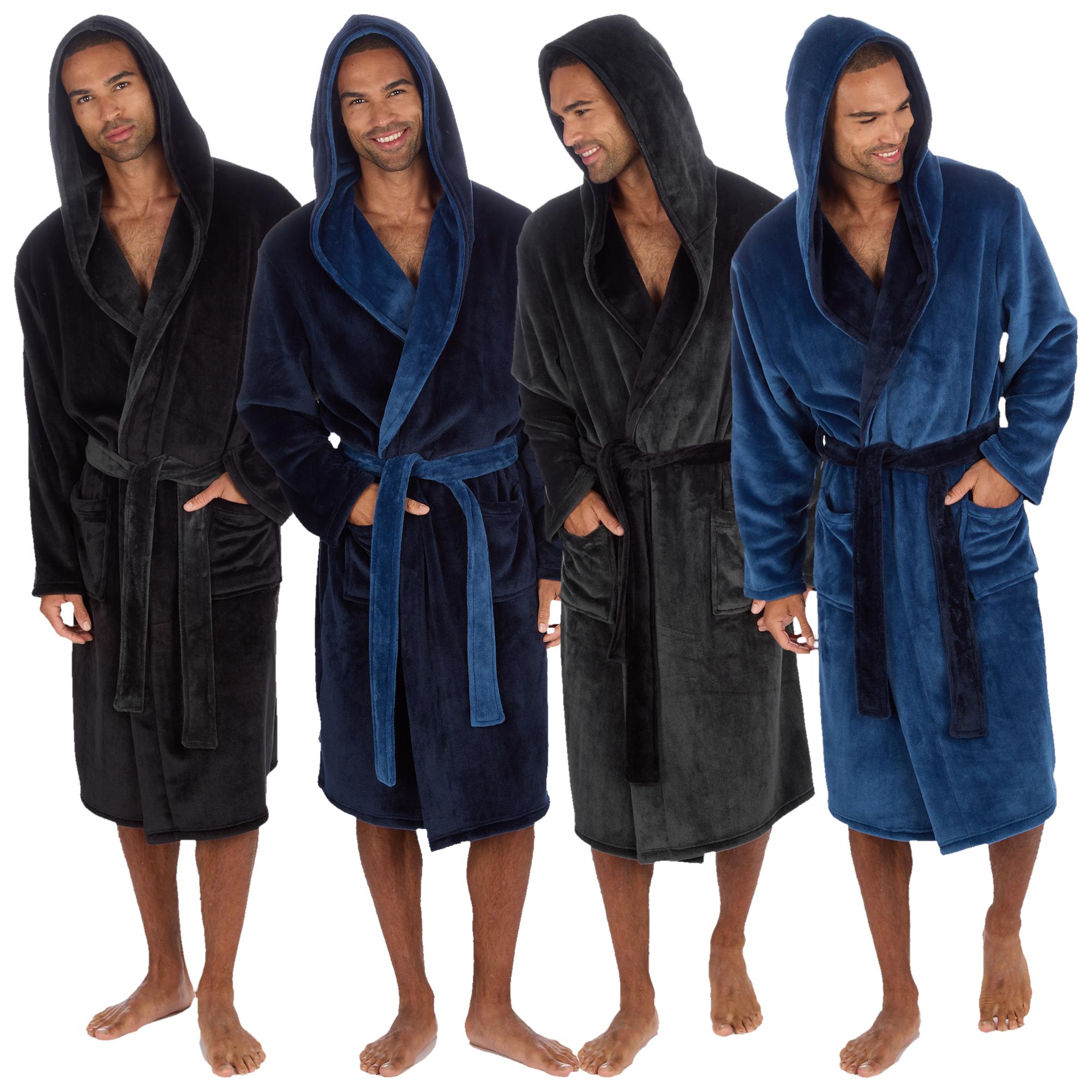 Pierre Roche Luxury Hooded Fleece Dressing Gown