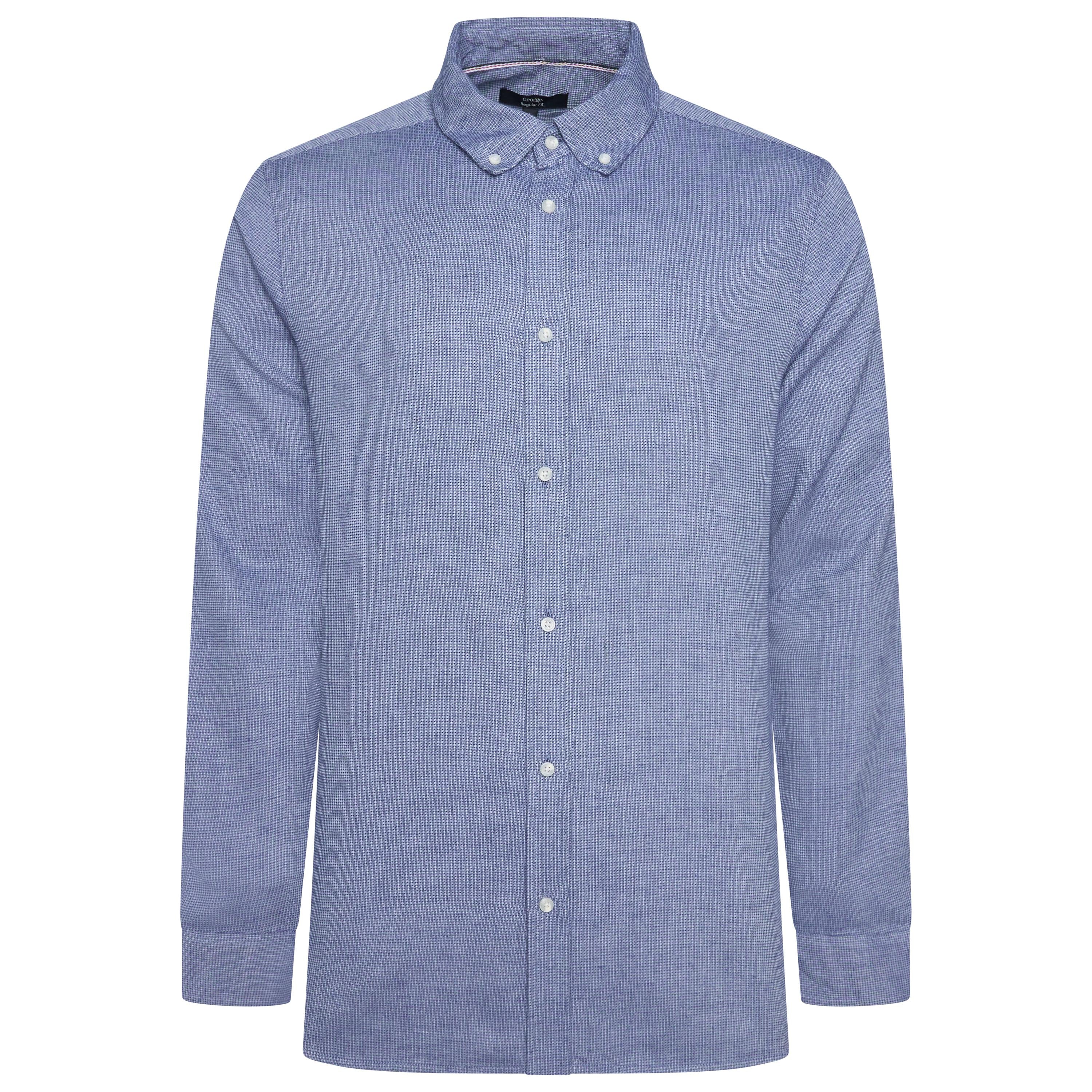 George Long Sleeve Button Front Waffle Textured Shirt