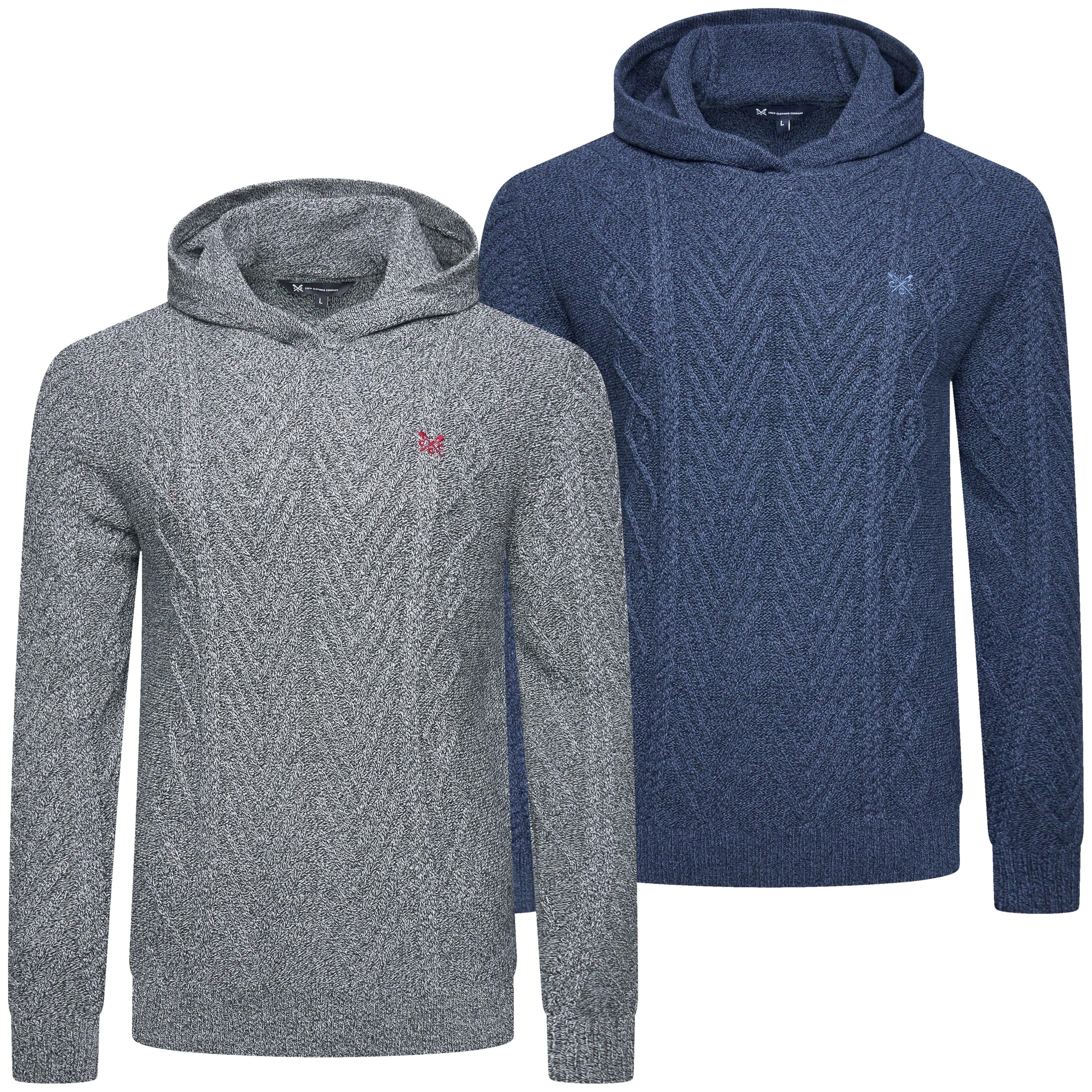 Crew Clothing Company Cable Knit Pullover Hoodie