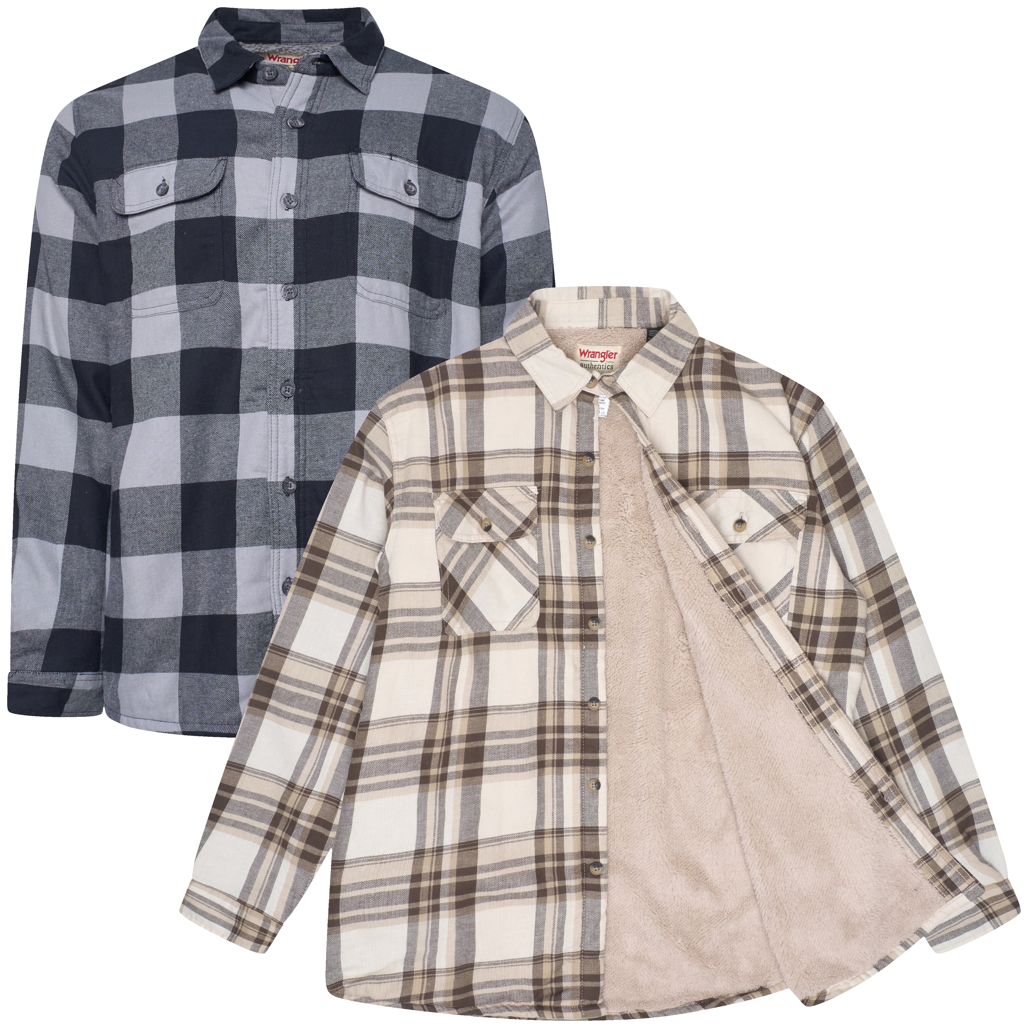 Wrangler Sherpa Lined Plaid Overshirt