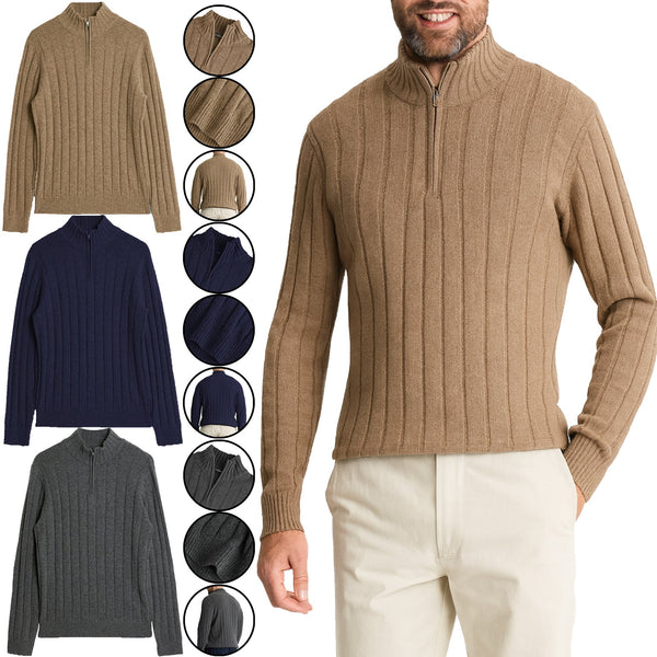 Dressman Wool Blend Quarter Zip Pullover