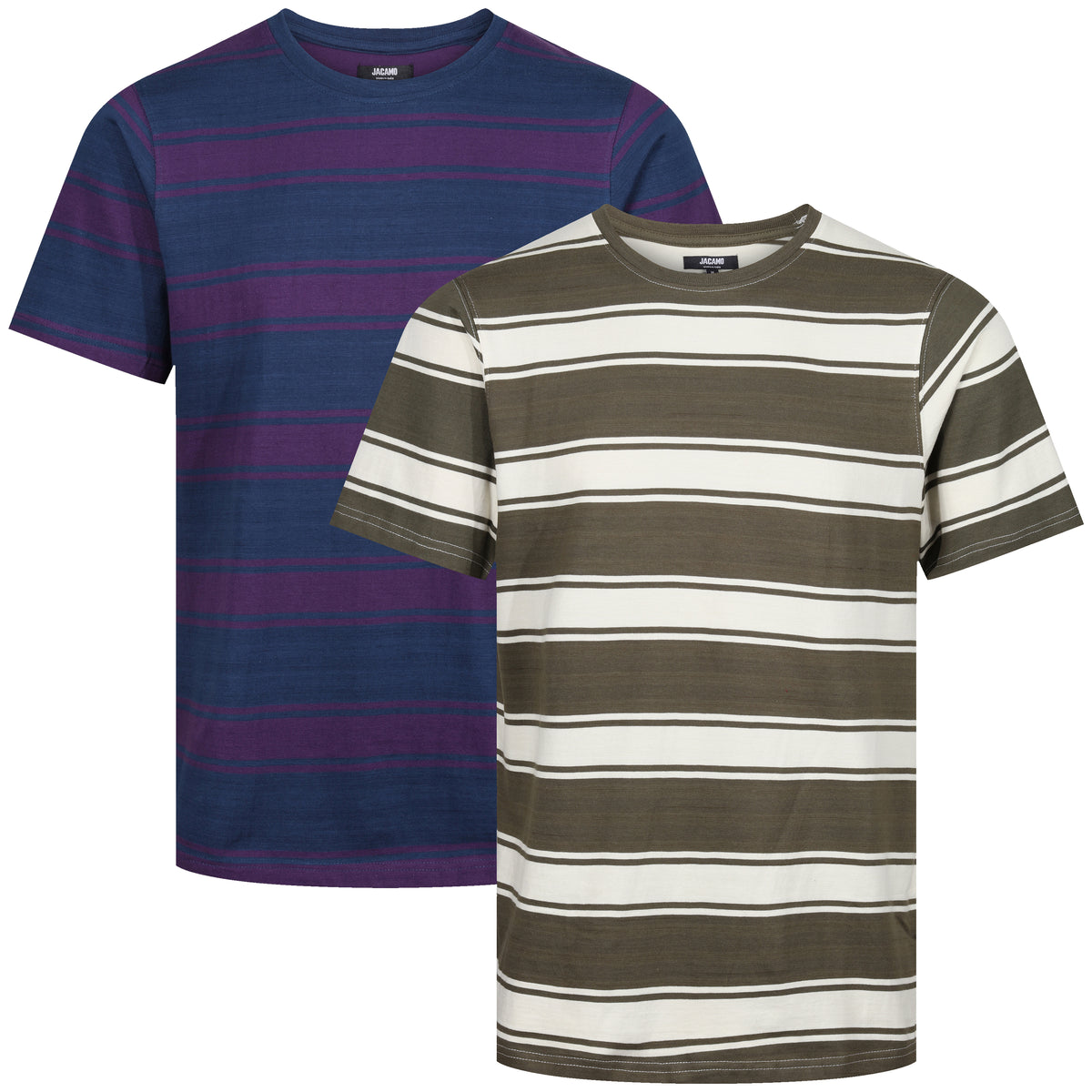 Jacamo Wide Stripe TShirt ButtonFresh.co.uk
