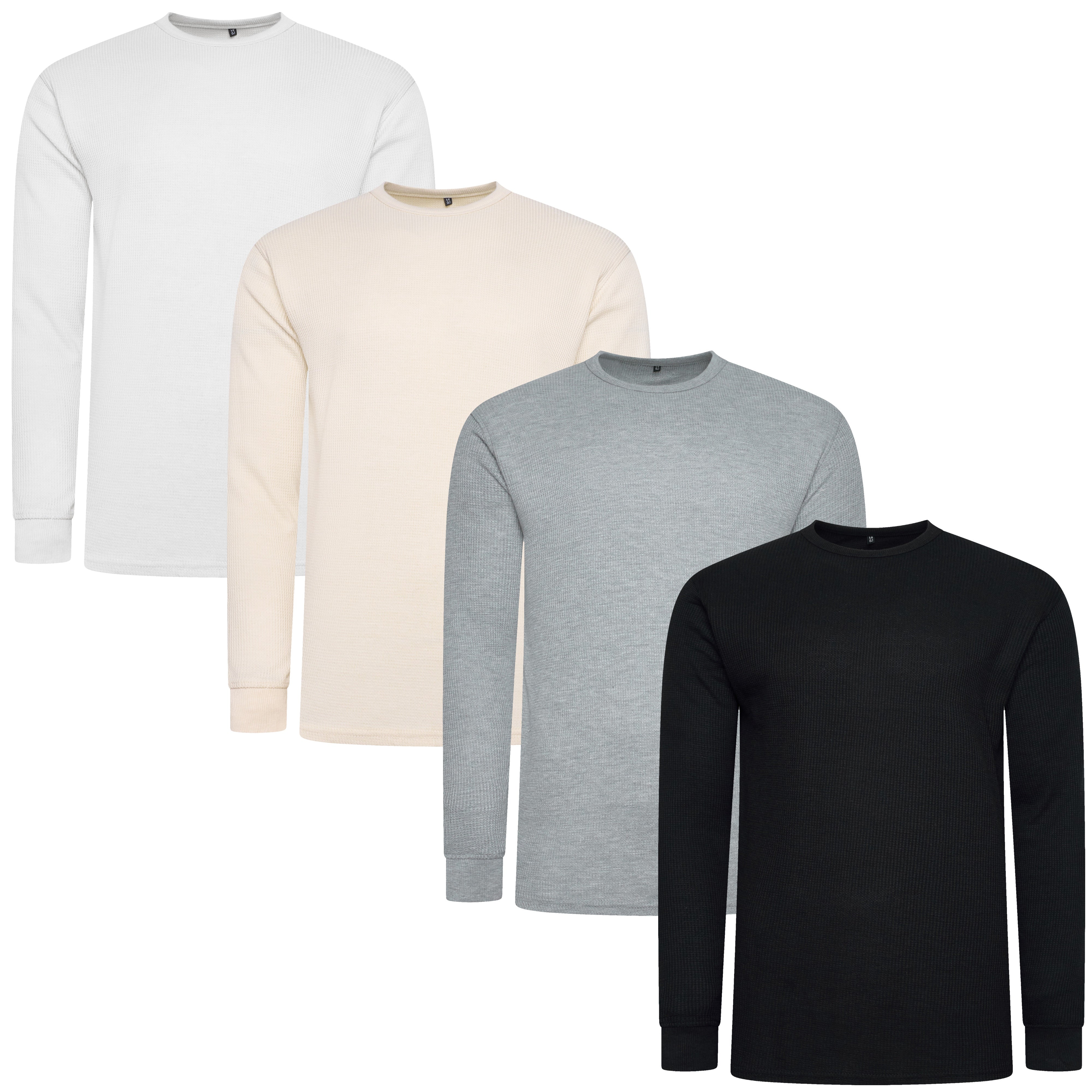 One Brand Crew Neck Waffle Knit T-shirt