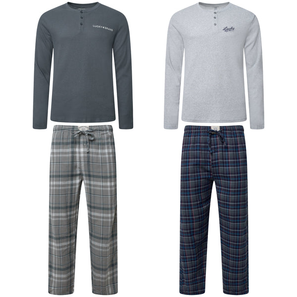 Lucky Brand Thermal Henley & Flannel Pant Pyjama Set