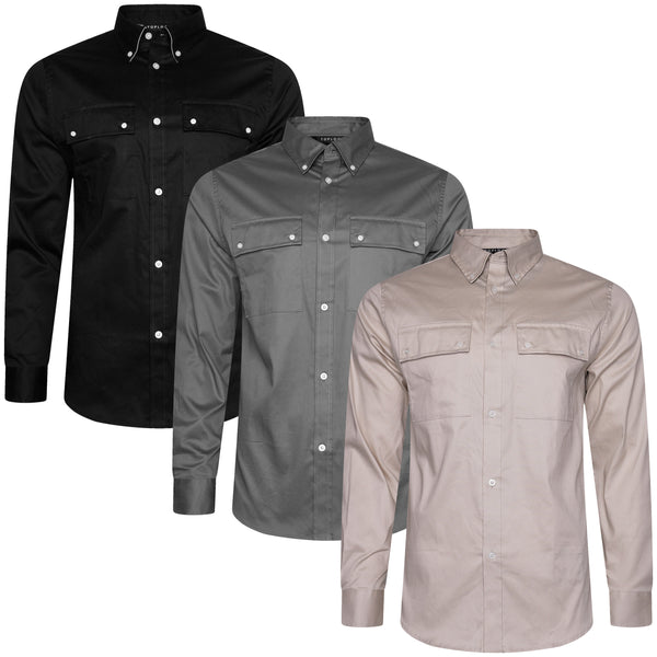 TL London 2 Pocket Long Sleeve Button Down Shirt