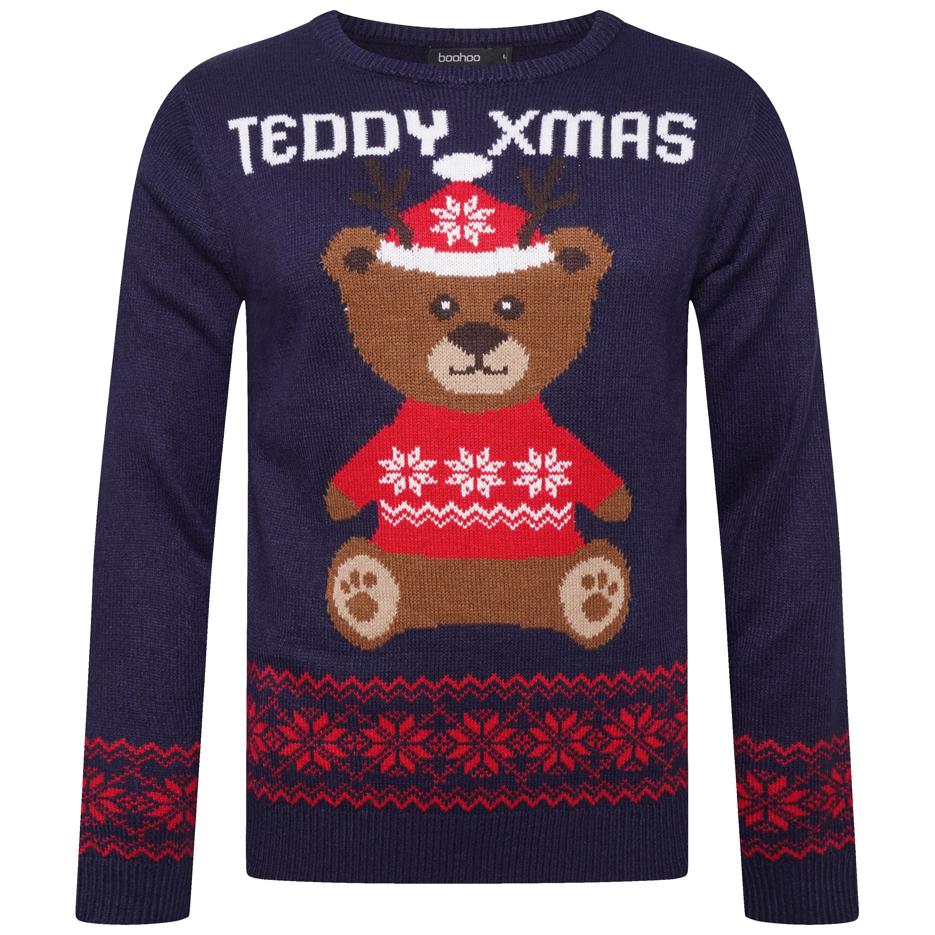 Teddy Xmas Fair Isle Knitted Christmas Jumper