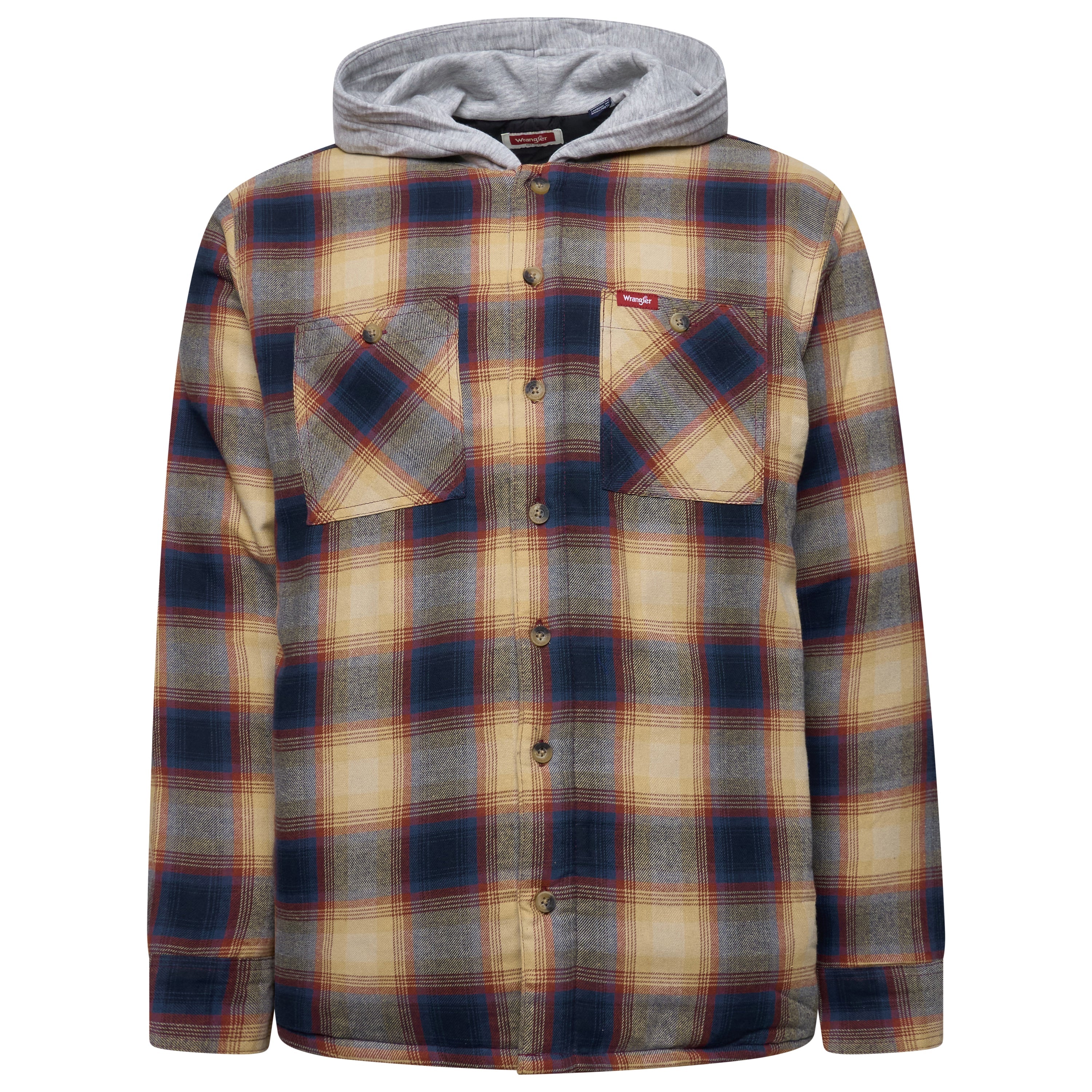 Wrangler Padded Winter Shirt Jacket Hooded Shacket Overshirt