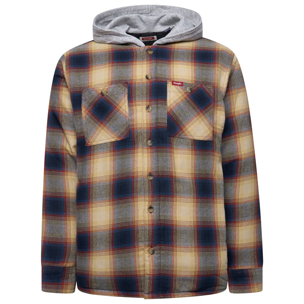 Wrangler Padded Winter Shirt Jacket Hooded Shacket Overshirt