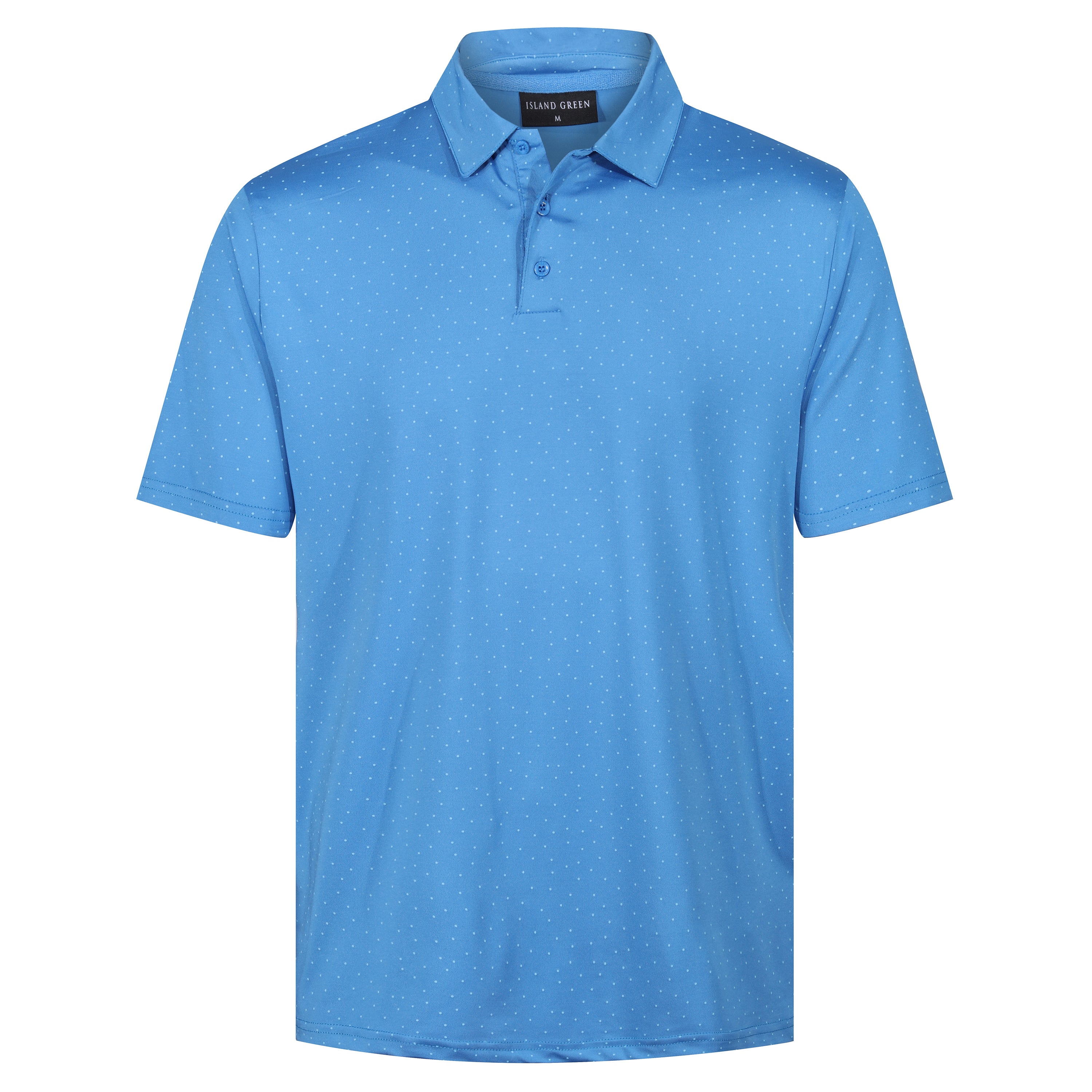 Island Green Dot Print Golf Sport Polo Shirt | ButtonFresh.co.uk