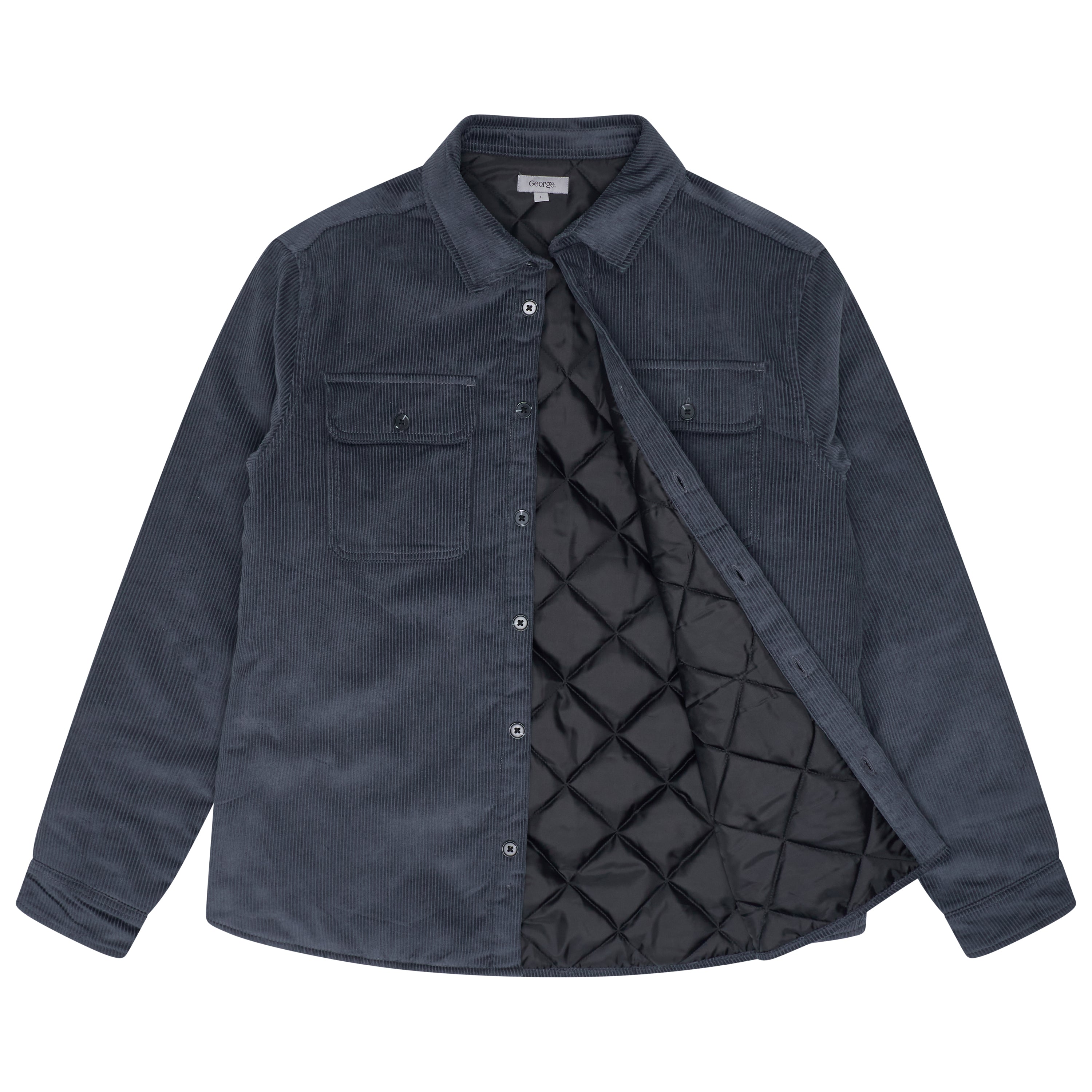 Corduroy Padded Jacket With Pockets