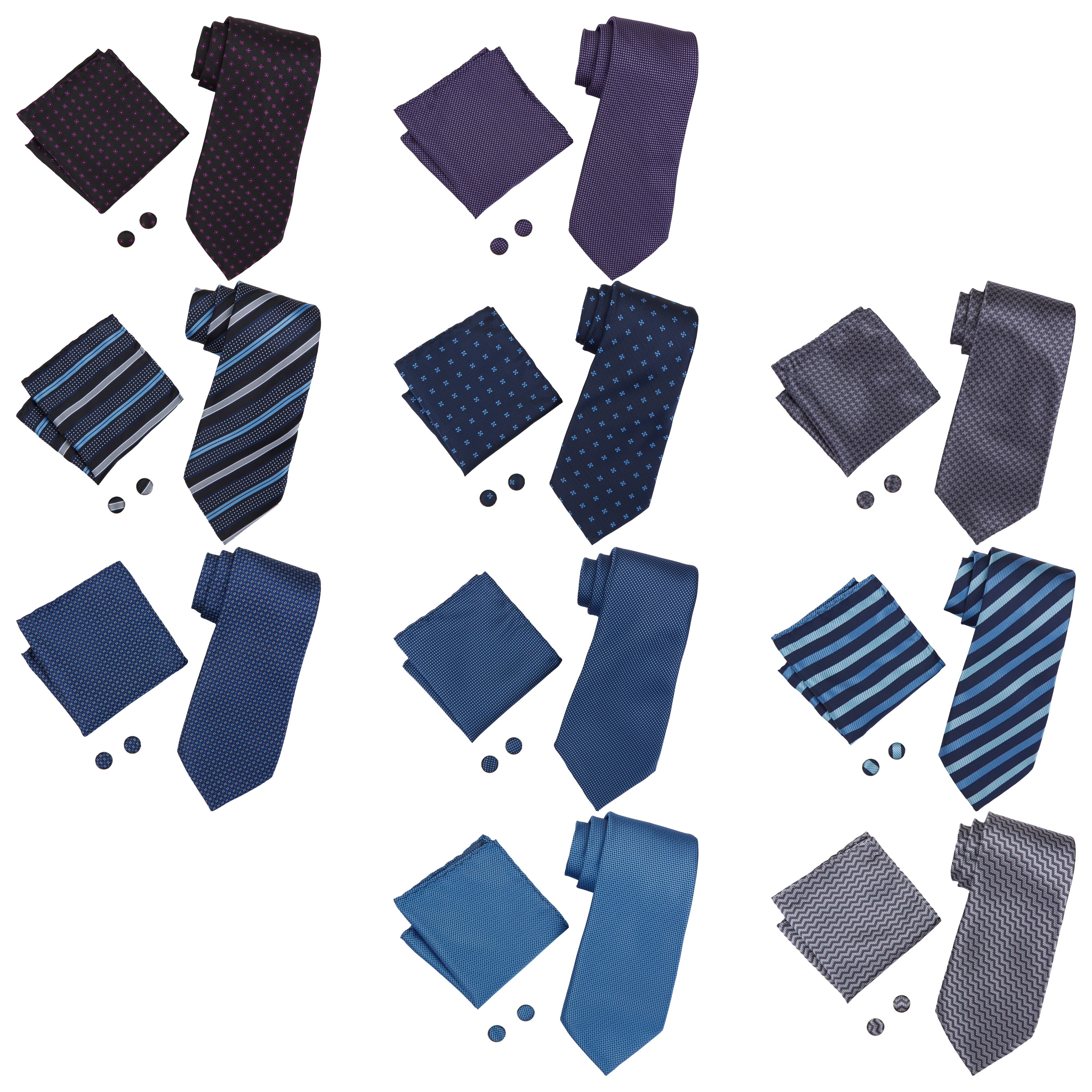 Pierre Roche Tie, Handkerchief & Cufflink Set