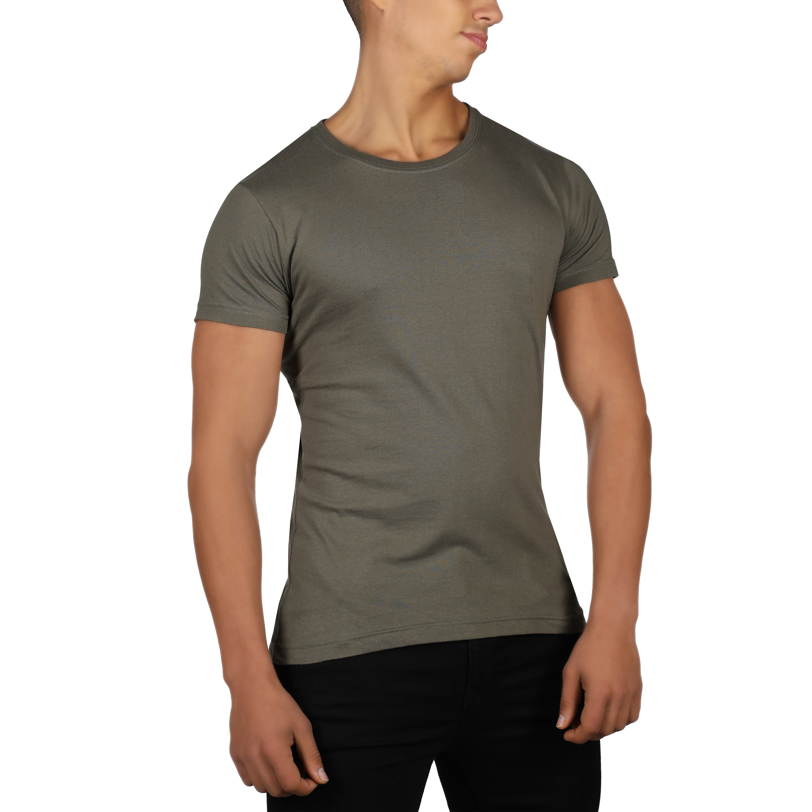 Fitted crew shop neck t shirt