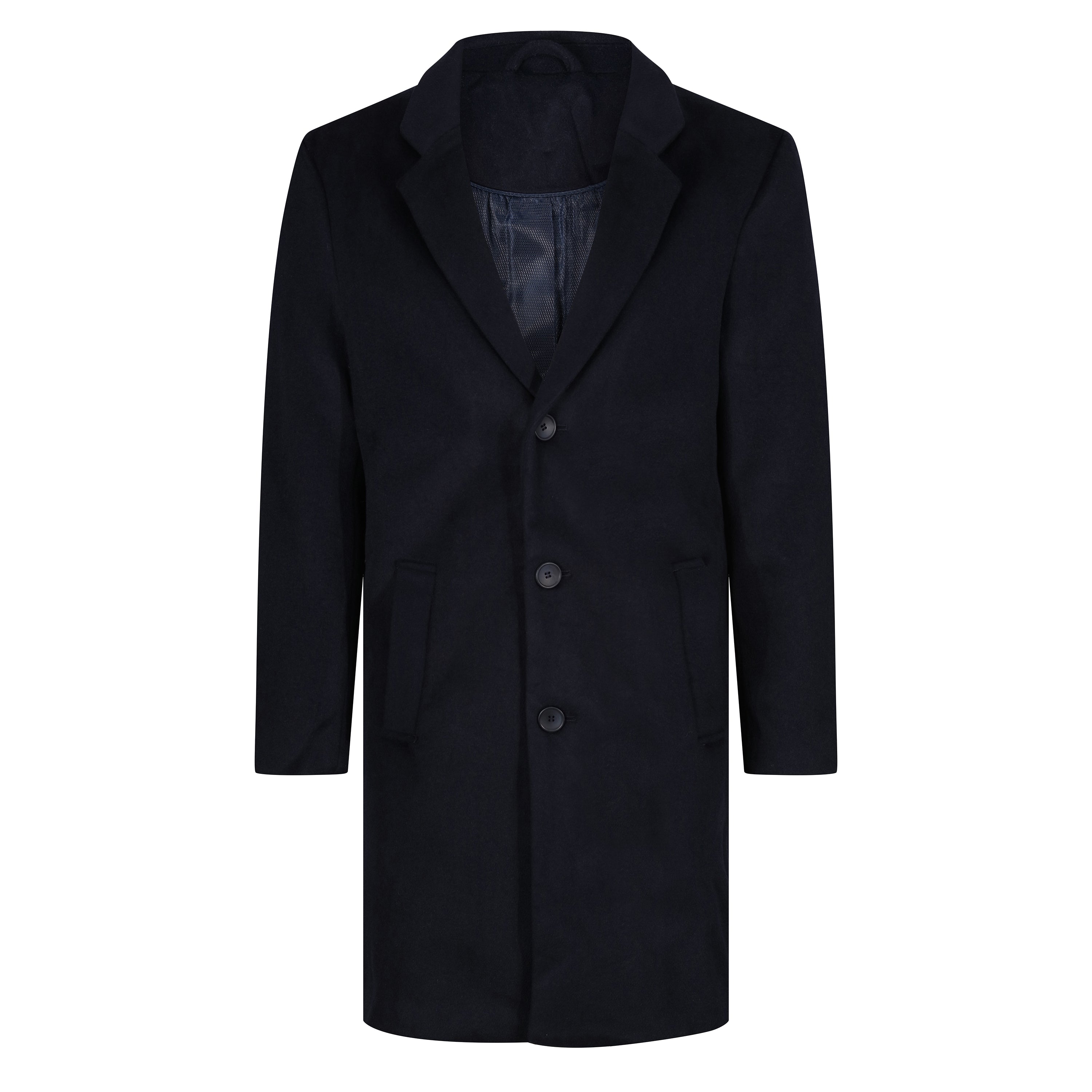 Mens black wool overcoat on sale uk