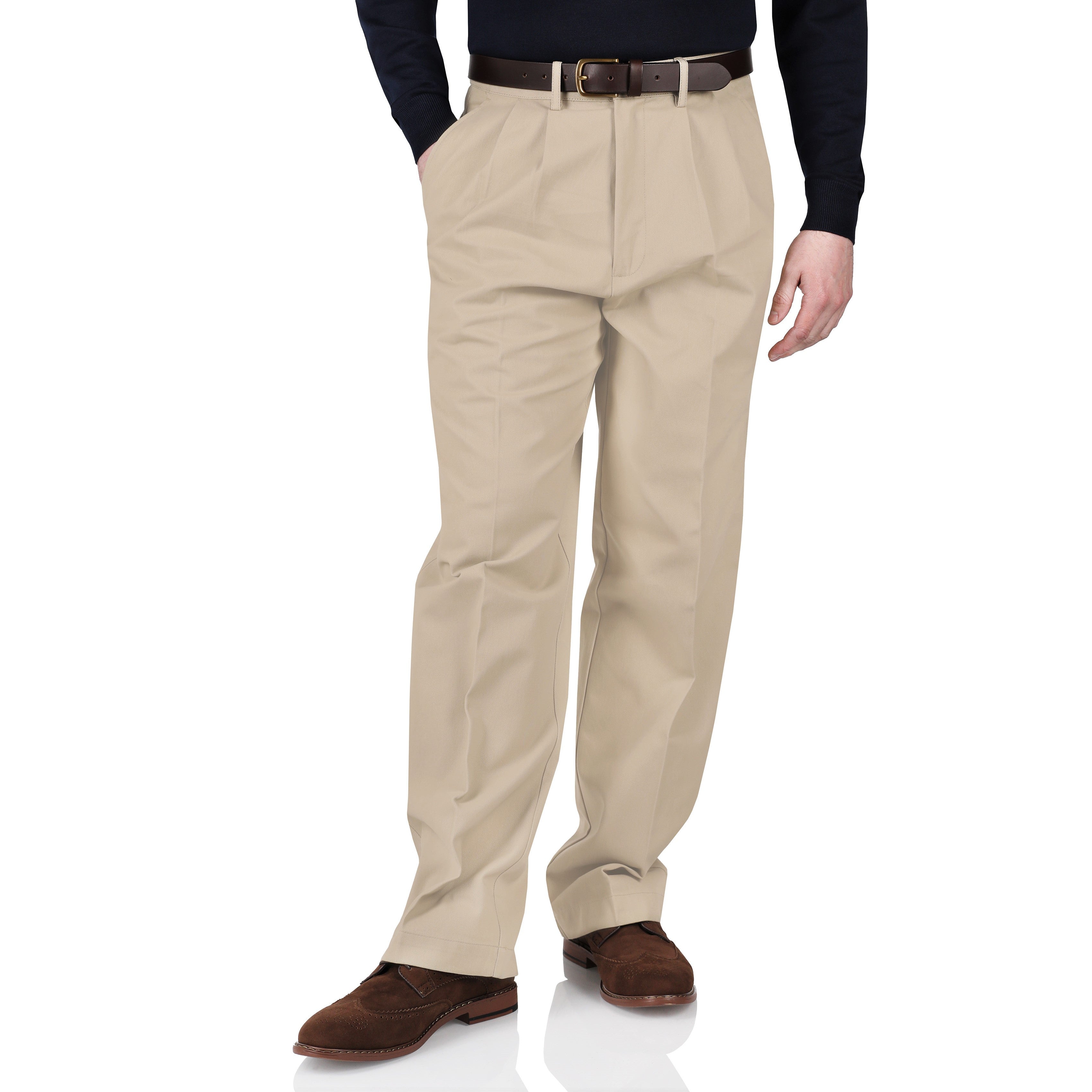 Mens pleated hot sale chino pants